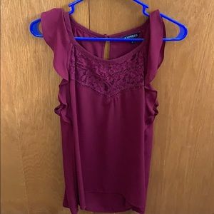 Lace Ruffle Sleeve Tank